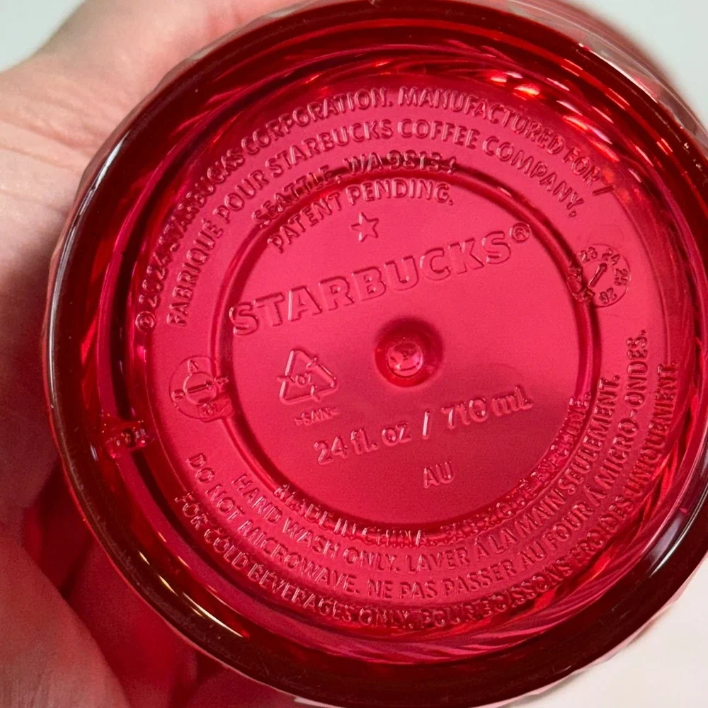 Starbucks Red Swirl‎ Cold Cup Tumbler 24 fl oz Holiday Edition No Lid